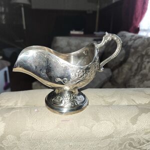 Ornate Silver Plated Gravy Boat